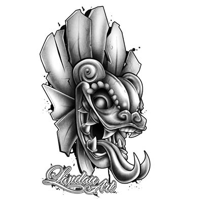 Aztec Skull Warrior Design Water Transfer Temporary Tattoo(fake Tattoo) Stickers NO.11020